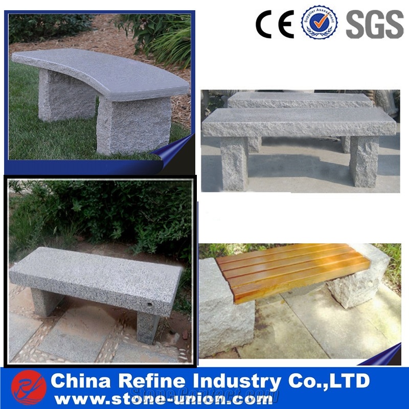 Simple and Cheap Granite Benches Customized , Professional Garden Stone Benches Made in China