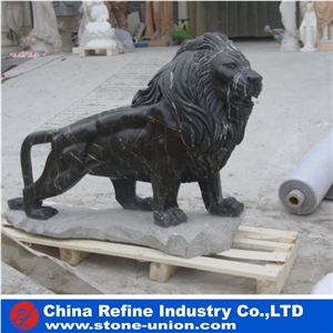 Sleeping Lion Statues , Lion Carved Stone, Lion Marble Statue , Landscape Garden Statues,Garden Lion Carving, Pair Of Lion Sculpture Set