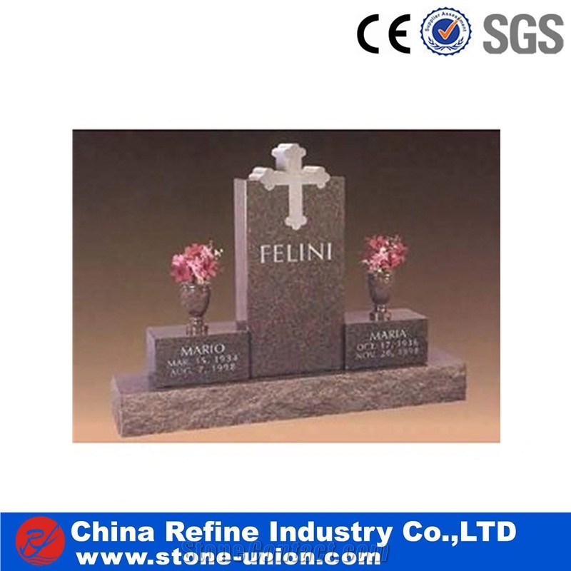 Tombstone Flag Of The United States,Granite With Carving