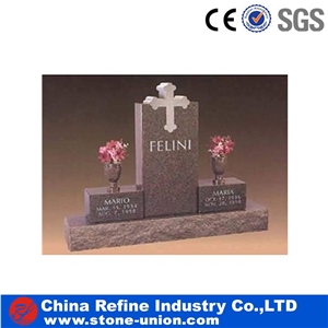 Tombstone Flag Of The United States,Granite With Carving