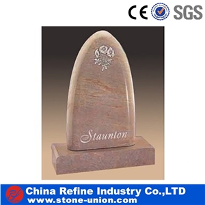 Tombstone Flag Of The United States,Granite With Carving
