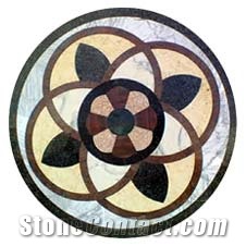 Wholesale Waterjet Square Floor Marble Medallion Patern , Indoor & Interior Marble Floor Covering