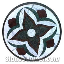 Wholesale Waterjet Square Floor Marble Medallion Patern , Indoor & Interior Marble Floor Covering
