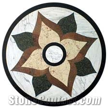 Wholesale Waterjet Square Floor Marble Medallion Patern , Indoor & Interior Marble Floor Covering