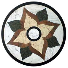 Wholesale Waterjet Square Floor Marble Medallion Patern , Indoor & Interior Marble Floor Covering
