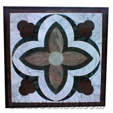 Wholesale Waterjet Square Floor Marble Medallion Patern , Indoor & Interior Marble Floor Covering