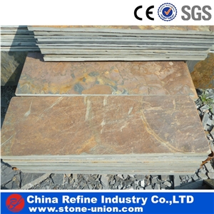 Yellow Bottom Rusty Floor Tiles , Yellow Slate Stone