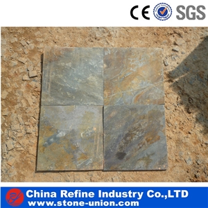 Yellow Bottom Rusty Floor Tiles , Yellow Slate Stone