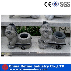 Yellow Granite Duck Sculpture Vase , Garden Decoration Flower Pot,Flower Stand,Planter Pots,Flower Vases,Outdoor Planters