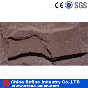 Yellow Wooden Sandstone Mushroom for Wall Cladding,Split Face Mushroom Stone for Walling Cladding