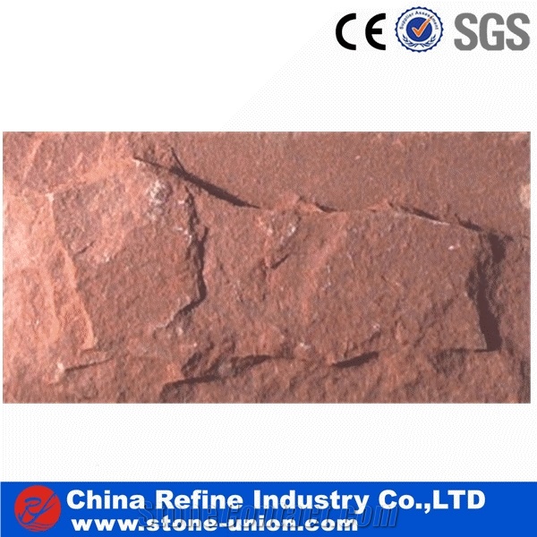Yellow Wooden Sandstone Mushroom for Wall Cladding,Split Face Mushroom Stone for Walling Cladding