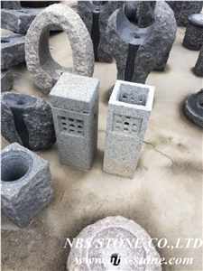 Grey Granite Natural Stone Oil Lanterns, Oil Burners