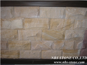 Nbs-Cws-2-Cultured Stone,Yellow Slate Cultured Stone for Wall Cladding