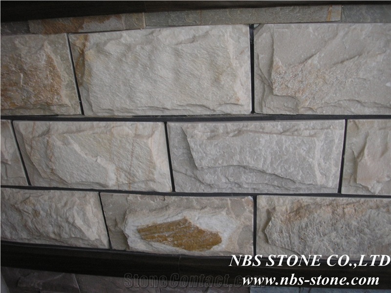 Nbs-Cws-3-Cultured Stone,Yellow Slate Cultured Stone Wall Cladding