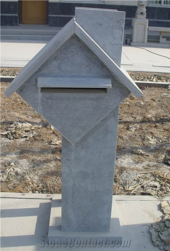 China Blue Limestone Mailbox, Letter Box, Chinese Post Box,Leiyan