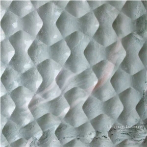 3d Cnc Green Feature Stone Panel, Green Marble Building Walling