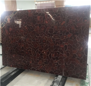 Artificial Black,Brown,Red Agate Slab,Semi Precious Stone,Man Made Gemstone Tiles & Slabs