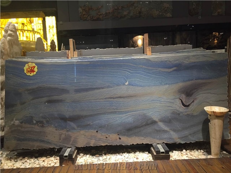 Azul Macaubas Blue Quartzite Polished Slabs & Tiles, Brazil Luxury Blue Quartzite Slabs, Cheap Blue Quartzite Flag Slabs
