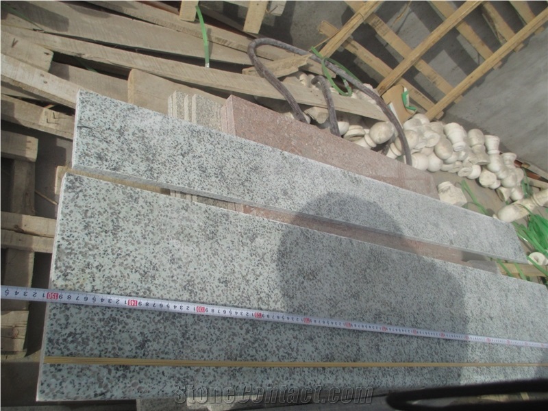 China Tianshan Blue Granite Polished Stair Steps, China Blue Granite Treads and Risers, Cheap Blue Granite Steps with Metal Anti-Slip Strips