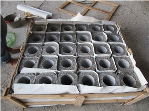 G664 Bainbrook Brown Granite Funeral Acessories, China Cheap Pink Granite Vases in Poland Style, Square Vases Memorial Accessories