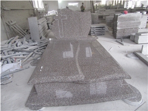 G664 Bainbrook Granite Cemetery Tombstones, Pink Granite Cross Headstone, Double Western Poland Style Monuments, Gravestone