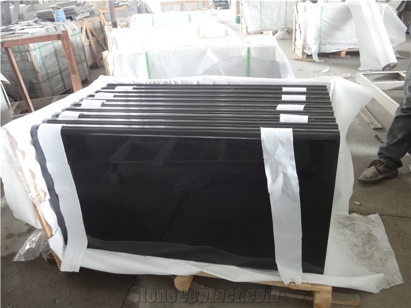 Mongolia Black Basalt Kitchen Countertops, China Absolute Black Basalt Worktops, Black Basalt Kitchen Island Tops