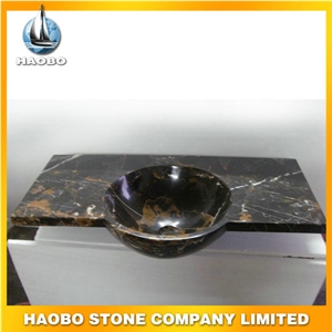 Bathroom Countertop with Undermount Sink Stone, Black Marble Sinks & Basins