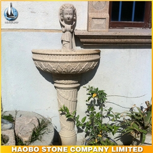 Beige Granite Stone Wall Mounted Fountains Garden Decoration Beige Granite Stone Wall Mounted Fountains Garden Decoration