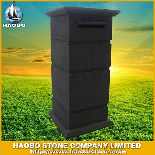 Stone Mailbox Wholesale, Black Granite Lettter Boxes