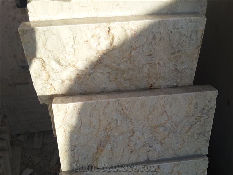 Felletto Beige Marble Split Face Wall Tiles, Filetto Hassana Marble Tiles & Slabs, Covering Tiles