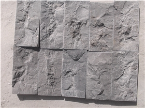 Melly Grey Marble Split Face Wall Cladding, Grey Marble Veneer, Ledge Stone