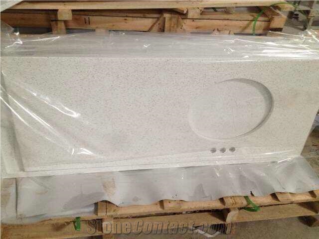 Bathroom Tops,White Quartz Stone Vanity Tops for Bathroom Countertops.