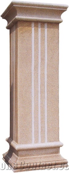 Beige Marble Pedestal Column,Column Bases,Pillar,Sculpture Columns,