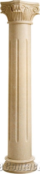 Beige Marble Pedestal Column,Column Bases,Pillar,Sculpture Columns,