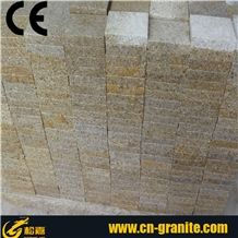 Cheap Paving Stone,G682 Yellow Granite Cobble Stone,Granite Paving Cobble Stone Tiles,Yellow Cube Stone,Rusty Granite Stone Tiles,Bush Hammered Stone Tiles,Natural Stone Floor Covering,Garden Stepping
