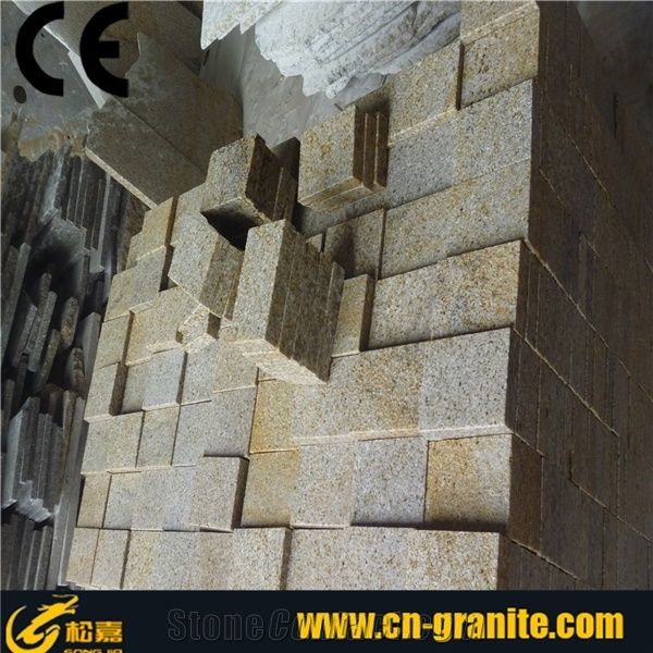 Cheap Paving Stone,G682 Yellow Granite Cobble Stone,Granite Paving Cobble Stone Tiles,Yellow Cube Stone,Rusty Granite Stone Tiles,Bush Hammered Stone Tiles,Natural Stone Floor Covering,Garden Stepping