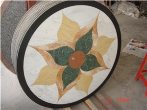 China Multicolor Granite Round Medallion for Floor Paving,Waterjet Medallion