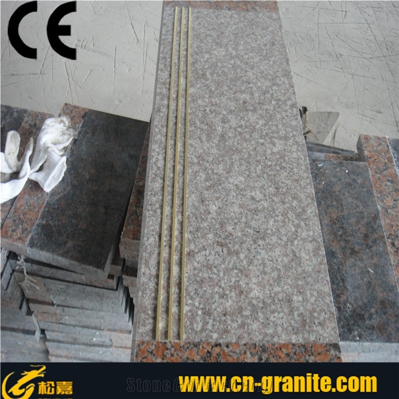 G664 Red Granite,Natural Stone Stair Treads,China Voilet Luoyuan,Pink Granite Stone Steps,Red Granite Stair Treads,Stair Theshold,Granite Stair Steps Price,Building Materials Stone Steps Stair