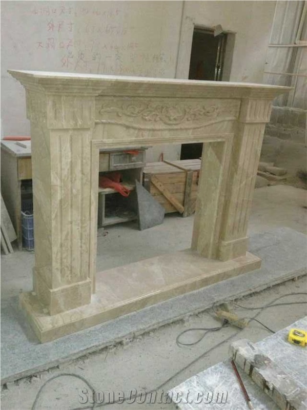 White Jade Marble Fireplace,Inner Fireplace Decoration,Modern European White Marble Carved Electric Fireplace