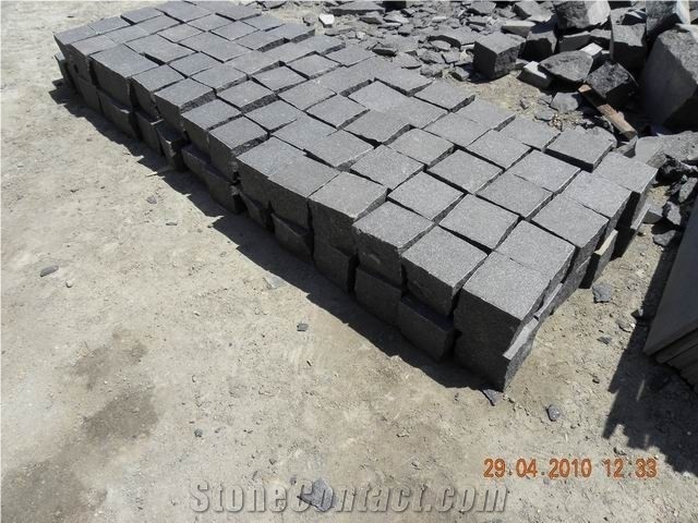 Black Basalt Flamed Cubestone, Natural Black Basalt Cube Stone, Mongolia Black Basalt Cube Stone