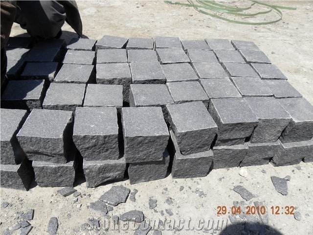 Black Basalt Flamed Cubestone, Natural Black Basalt Cube Stone, Mongolia Black Basalt Cube Stone