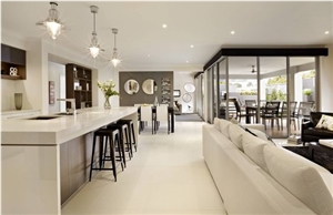 A Polished Product Of Engineered Corian Stone Slab Standard Sizes 126 *63 and 118 *55 Kitchen Countertop Easy-To-Clean and Resistant to Stains,Heat and Scratches