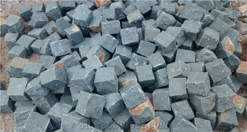 Black Granite Cube Stone,Cobble Stone Pavers, Black Granite Setts