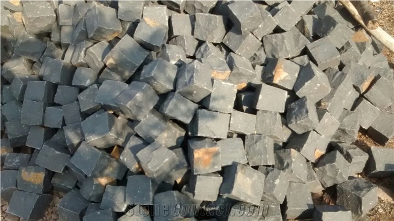 Black Granite Cube Stone,Cobble Stone Pavers, Black Granite Setts