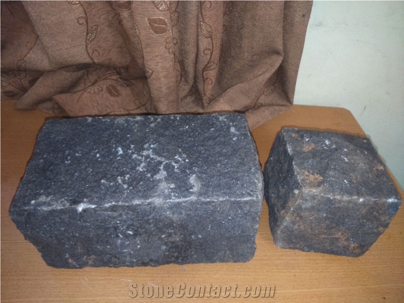 Black Granite Cube Stone,Cobble Stone Pavers, Black Granite Setts