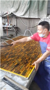 Synthetic Cat Eye Stone Slabs & Tiles, Semi Precious Stone Wall, Gemstone Slabs