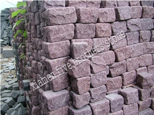 Dayang Red Granite Tumbled Cobblestone, Cube Paving Stone Dayang Red Granite Tumbled Cobblestone, Cube Paving Stone