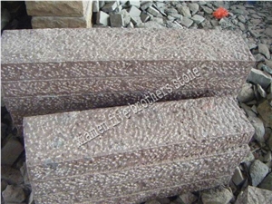 Dayang Red Stone Granite Bushhammered Palisade Kerbstone/Road Stone