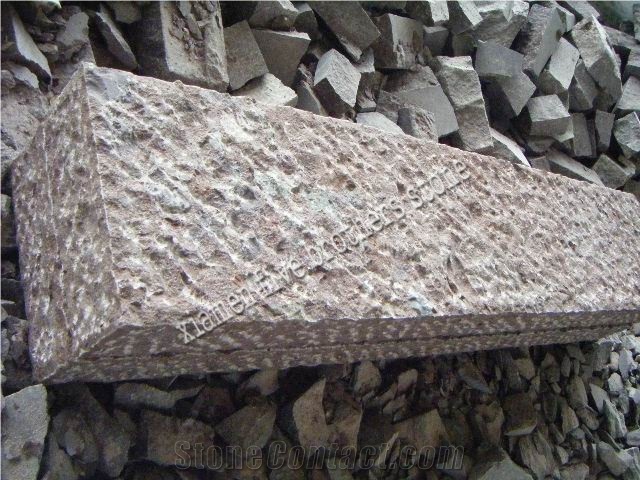 Dayang Red Stone Granite Bushhammered Palisade Kerbstone/Road Stone