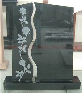 Elegant Absolute Black Tombstone & Monuments,Shanxi Black Granite Headstone & Monuments